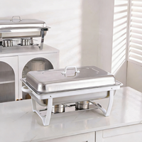 Plat à chafing en acier inoxydable blanc 11L, chauffe-plats commercial pour buffet, idéal pour hôtels, restaurants et traiteurs