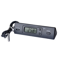 Termómetro Digital de Plástico Xiuda DS-1 con Pantalla LCD / Interruptor, Medidor de Temperatura Compacto de 50-70°C con Sonda Externa para Automóvil