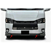 Lèvre de pare-chocs avant avec éclairage LED pour Toyota Hiace 2014-2018 Wide Body, Spoiler avant, Kit carrosserie inférieur, Pièces auto ABS