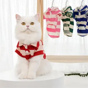 Spring/Summer Pet Apparel Striped Two Legged Thin Cat T-shirt clothing Dog Shirts T-shirt Pet Cat Clothes Cute