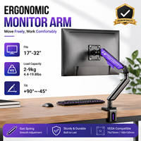 Support d'écran Zeno pour bureau, support ergonomique réglable en hauteur pour moniteur d'ordinateur de 17 à 32 pouces