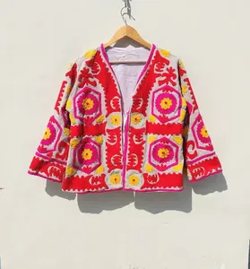 Veste en toile brodée Suzani style bohème, en laine/cachemire, coupe-vent et respirante, pour femme, collection automne-hiver – Meilleure vente - Product Image 1