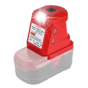 RYOBI senter luar ruangan baterai RYOBI, Port konverter USB ganda, baterai Lion 14.4V/18V dengan lampu LED