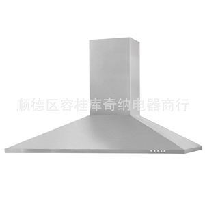 Hotte de cuisine OEM de style tour 60 cm en acier inoxydable noir, à bouton-poussoir, aspiration supérieure - Product Image 4