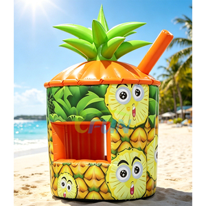 Carpa Inflable Personalizada con Forma de Piña para Publicidad Exterior, Kiosco <span class=keywords><strong>Gigante</strong></span> de Bebidas con Forma de Fruta para Festivales de Verano y Carnavales en la Playa - Product Image 1