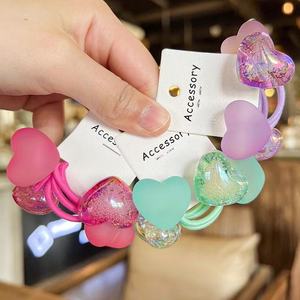 Personalizzato coreano semplice dolce 2 pz/set elastici per capelli per bambini opachi cuore rosa perline di plastica per bambini cravatte per capelli <span class=keywords><strong>accessori</strong></span> per capelli - Product Image 3