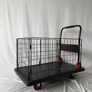 2 in 1 Foldable Platform Trolley Enclosed Cage Heavy Duty Folding <b>Flatbed</b> Dolly Cart Hand <b>Truck</b> Water Barrel CHNA - Product Image 2