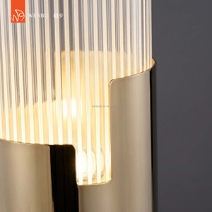 Round Acrylic Light Guide Panel luxury <b>table</b> <b>lamp</b> in Champagne Gold for Villa Lounge - Product Image 6