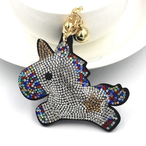 Trendy <b>Cartoon</b> Glitter Bling Pony Keychain Pendant Rhinestone Unicorn Tassel Key Chains <b>ring</b> Key Accessories - Product Image 5