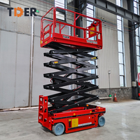 Platform Pengangkat Orang Bertenaga Baterai Asam Timbal Elektrik TDER 12m 14m Self-Propelled Tipe Gunting