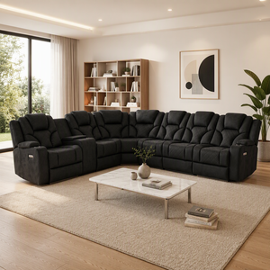 Sofá Esquinero Modular Eléctrico Reclinable con Reposacabezas con Movimiento y Luz LED para Cine en Casa, Diseño Moderno - Product Image 3