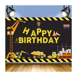 LEMON 5 * 3ft Cartoon Truck Photography fondale Boy Happy Birthday Party Decorations Vinyl Background Photo Booth