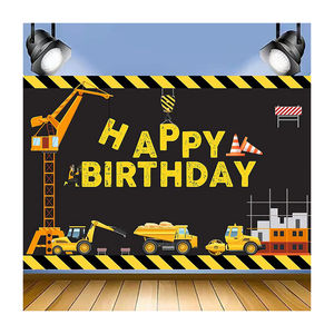 Toile de fond de photographie de <span class=keywords><strong>camion</strong></span> de <span class=keywords><strong>dessin</strong></span> <span class=keywords><strong>animé</strong></span> LEMON 5*3 pieds, décorations de fête d'anniversaire pour garçon, fond en vinyle, photomaton - Product Image 1