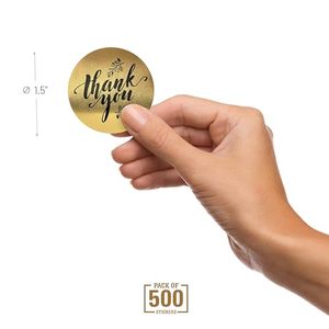 Luxury Custom Round Gold Foil Paper <b>Sticker</b> Vinyl Roll Adhesive Label <b>Logo</b> Business Small Packaging Thank You <b>Stickers</b> - Product Image 3