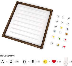 <span class=keywords><strong>Tableau</strong></span> d'affichage rustique en bois et feutre pour messages et annonces, avec lettres interchangeables - Product Image 5