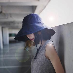 Korean Style Women's Wide Brim Bucket Hat Cotton Breathable Sun Protection Foldable Summer Fisherman Hat Solid Color Yellow - Product Image 4