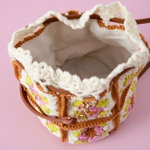 Bolso de Hombro Tejido a Mano de Estilo Intelectual y Artístico, Bolso de Mujer con Cordón Ajustable, Accesorio de Moda de Ganchillo con Diseño de Caleidoscopio - Product Image 6
