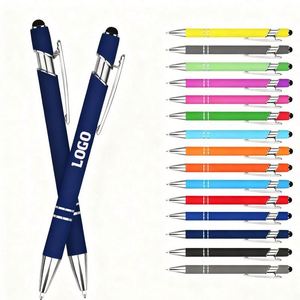 Bolígrafo con Punta Táctil, de Goma Suave y Plástico, 2 en 1, con Logotipo Personalizado, Bolígrafos Metálicos de Lujo para Oficina - Product Image 1