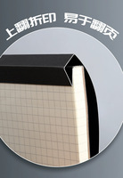 Carnet de notes A5 épaissi grand format avec reliure thermique, pages détachables, lignes horizontales, bloc-notes vierge, carnet de croquis quadrillé pour usage professionnel