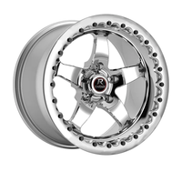 Jantes de voiture en alliage d'aluminium personnalisées, 1 pièce ou 2 pièces, à cinq branches, pour course de dragster, 16 pouces, 17x10J, 18x12J, 18x10J, 6x139.7/5x139.7, noires