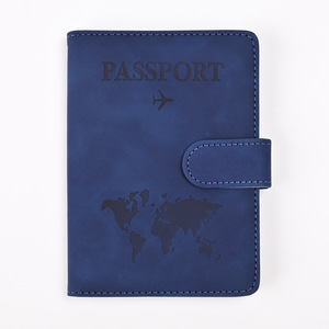Soporte para pasaporte de PU de cuero a la moda, fundas para tarjetas con bloqueo RFID, funda protectora con ranuras, billetera de viaje, porta pasaporte elástico - Product Image 3