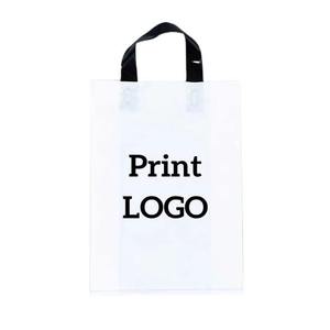 Bolsas de compras de plástico de colores gruesos con asa, logotipo personalizado impreso, un color, ambos lados, bolsas de regalo, lote al por mayor a granel, 200 Uds. - Product Image 4