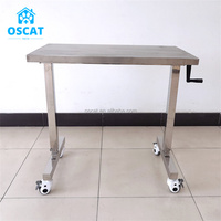 Table vétérinaire manuelle OSCAT, équipement vétérinaire, acier inoxydable, table d'opération chirurgicale, table d'examen pour animaux de compagnie pour clinique vétérinaire