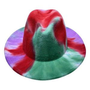 หมวกฟีดอร่าสีขาว,หมวกสักหลาดขนแกะอินเดียน่าโจนส์บุรุษ HT-654ผูกย้อมหมวกฮิปฮอปหนังนิ่ม - Product Image 6