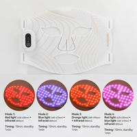 Masque facial et capillaire à lumière rouge pour usage domestique, thérapie par la chaleur, longueurs d'onde 633nm/830nm/415nm/1072nm, matériau silicone, multi-tension