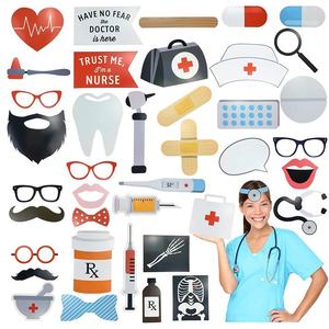 40 accessoires de fête DIY sur le thème médical et dentaire pour médecins et infirmières, parfaits pour prendre des photos - Product Image 1
