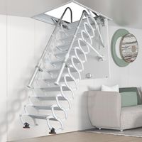 Escalier droit télescopique pliant manuel électrique vert pour villa, durable, sûr, écologique, en métal, de fabrication chinoise