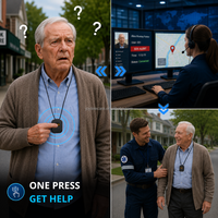 Traceur GPS 4G étanche IP67 pour personnes âgées avec moniteur de température environnementale - Idéal pour les soins aux personnes atteintes de démence et la sécurité des seniors