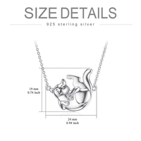 YFN Animal Jewelry Design Collier pendentif chat mignon gravé en argent sterling 925