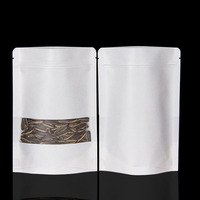 Sachets Doypack en papier kraft blanc avec fermeture éclair et fenêtre transparente, sachet aseptique pour aliments pour bébés, personnalisable