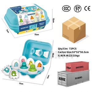 Zhorya 6 pièces – Jouets éducatifs en plastique pour enfants : Œufs de dinosaures intelligents à assembler et à colorier - Product Image 6