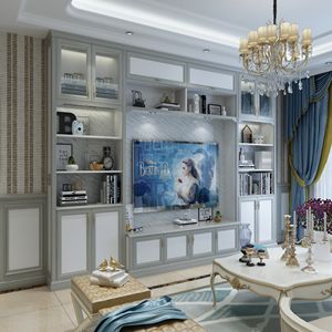 China Factory Luxury Custom Modern Design Home Furniture <b>Wall</b> <b>Unit</b> TV Cabinet for Apartment - Product Image 3