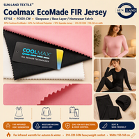 Tissu jersey simple extensible en polyester et élasthanne Coolmax à infrarouge lointain pour vêtements de sport et tenues de fitness