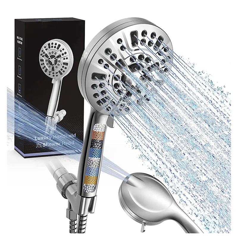 Duschkopf High Pressure Water Saving Shower Heads 8 Function Handheld Rain Shower For Tubs Tiles Walls Pets Cleaning with filter