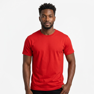 Men's Plus Size 100% Cotton T Shirt Vintage Solid Short Sleeve Loose Fit Casual Summer Wear OEM Manufacturer - Product Image 1