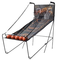 Jeu d'arcade de basket-ball double portable et pliable pour intérieur avec tableau de scores électronique