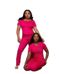 Ziekenhuisuniform Vrouwen Sets Stijlvolle Uniformen Designer Rits Plus Size Medische Verpleegkundige Jogger Scrubs Uniformen Sets