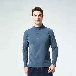 Termal uzun kollu gömlek Golf Polo gömlek Polyester Spandex Golf tişörtü düz erkek spor giyim