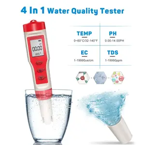 PH Meter, 0.01 Resolution High Accuracy Digital pH Tester with ATC: 4 in 1 PH TDS Temperature Meter for Drinking Water, TP TP15