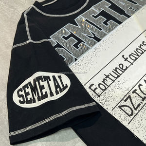 T-shirts graphiques imprimés streetwear lourds, chemise ample à col rond de designer, t-shirt en coton surdimensionné de haute qualité avec strass - Product Image 4