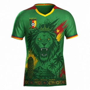 Conjunto Completo de Uniforme de Fútbol de Camerún para la Copa <span class=keywords><strong>Mundial</strong></span> 2026, Camiseta y Pantalones Cortos - Product Image 2