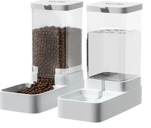 เครื่องจ่ายน้ำอัตโนมัติแบบพกพาสำหรับแมวและสุนัข ไม่ต้องใช้ไฟฟ้า พร้อมชามพลาสติกสำหรับสัตว์ขนาดเล็ก - Product Image 1