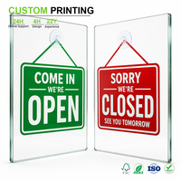 Panneau de vitrine double face personnalisé en acrylique transparent pour porte, impression professionnelle, vente en gros