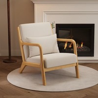 Canapé d'angle une place avec pieds en bois et revêtement en tissu confortable pour salon, appartement et hôtel