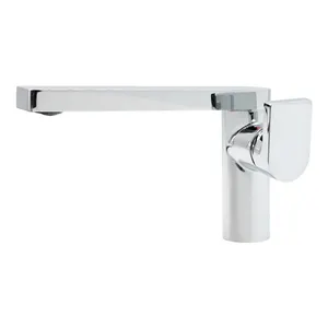 hot selling deck mounted single lever faucet bathroom chrome sink faucet square brass faucet for bathroom