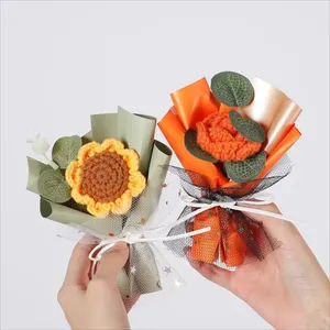 Eternal <strong>Flower</strong> Rose Christmas Companion Gift <strong>Bouquet</strong> Simulation <strong>Flower</strong> Tulip Knitted <strong>Bouquet</strong> Floral Ornament Gift Mini <strong>Bouquet</strong> - Product Image 1